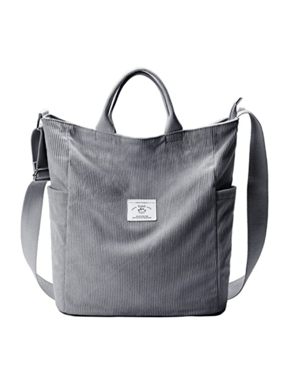 Corduroy Tote Bag Large Messenger Shoulder Hobo Crossbody Zipper Casual Work